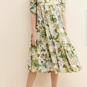 Off The Market Puff Sleeve Midi Dress